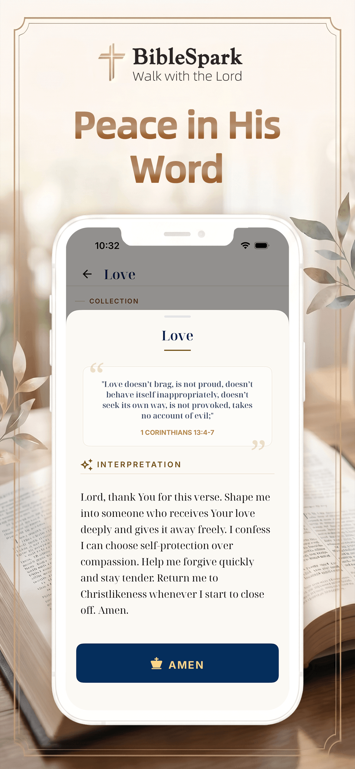 BibleSpark prayer reflection screen