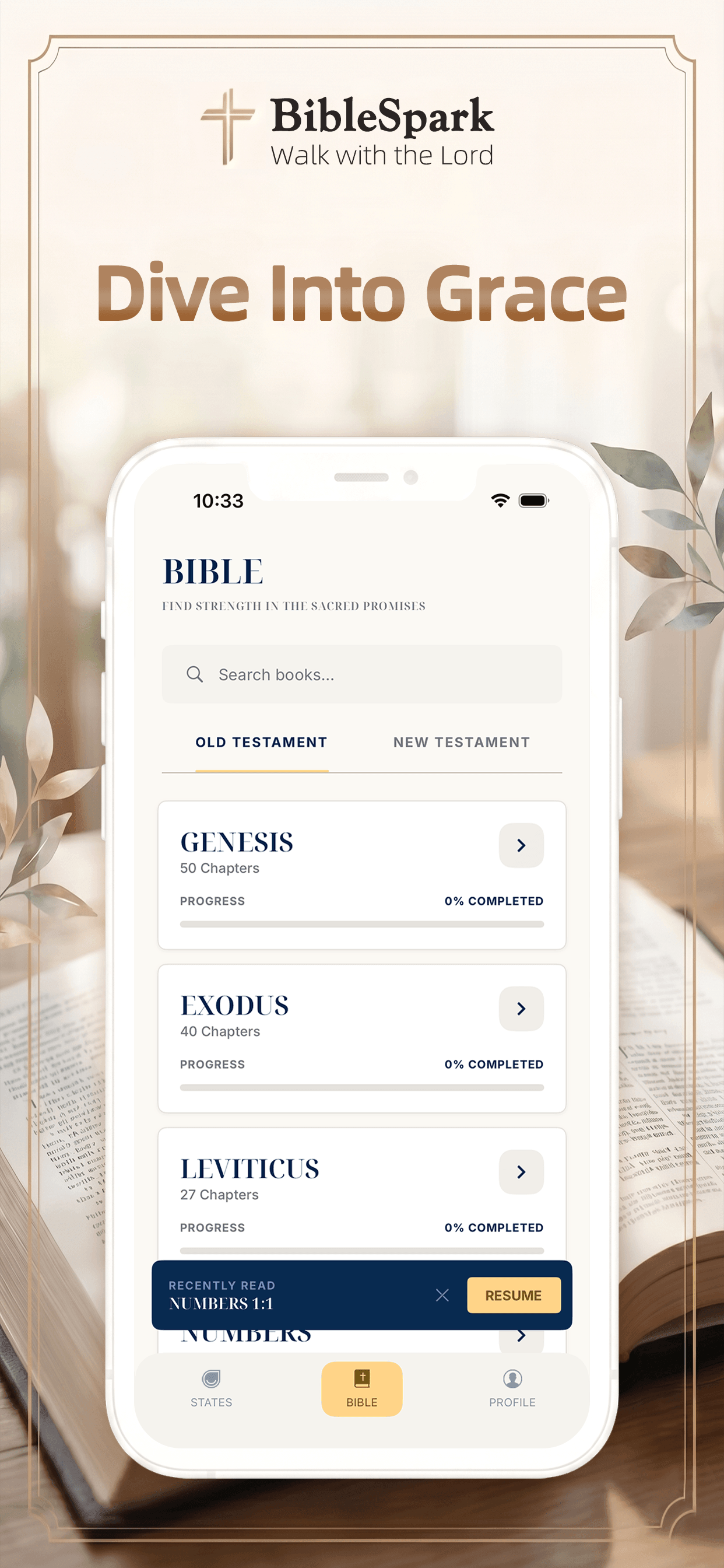 Bible reading library in BibleSpark